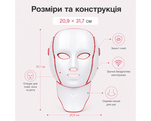 Бездротова LED-маска для обличчя та шиї