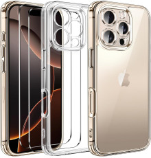 Прозорий чохол для iPhone 16 Pro Max з захисним склом