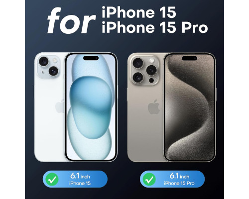 Захисне скло TAURI для iPhone 15 / iPhone 15 Pro протиударне 2 шт