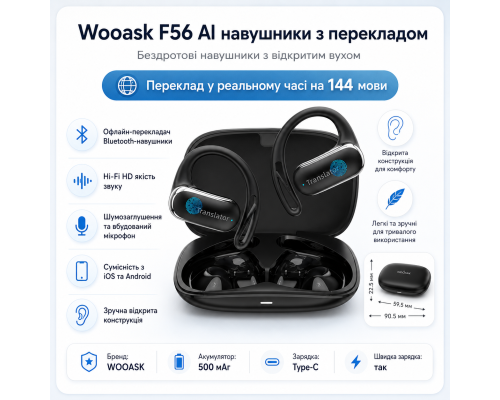 Бездротові bluetooth навушники з функцією перекладу