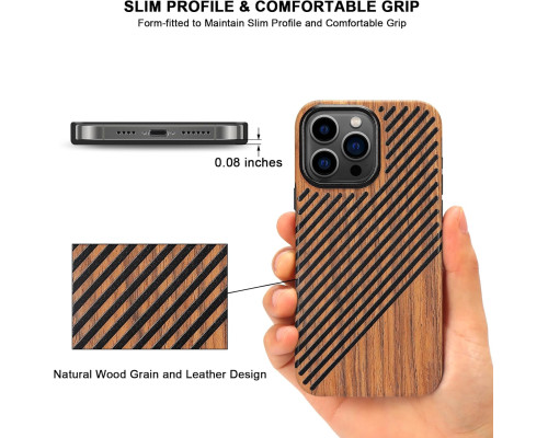 Чохол для iPhone 15 Pro Max TENDLIN з оздобленням під дерево