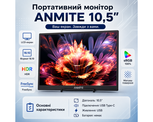 Портативний LCD-монітор 1280P з HDR