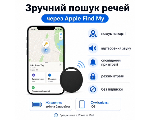 Портативний Smart Tag для iPhone Find My