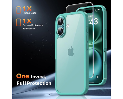Чохол TAURI для iPhone 16 із захисним HD-склом у комплекті