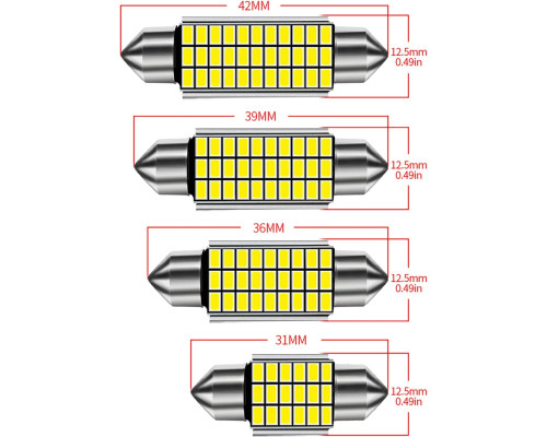 Світлодіодні лампи C5W Festoon 41-42 мм для внутрішнього освітлення автомобіля 9 шт.