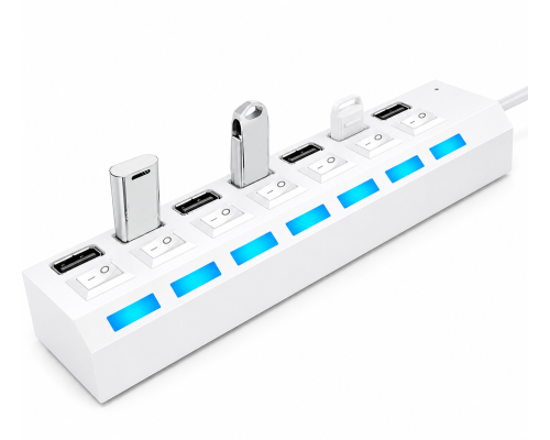 Багатопортовий USB-хаб з LED-індикаторами для ноутбуків