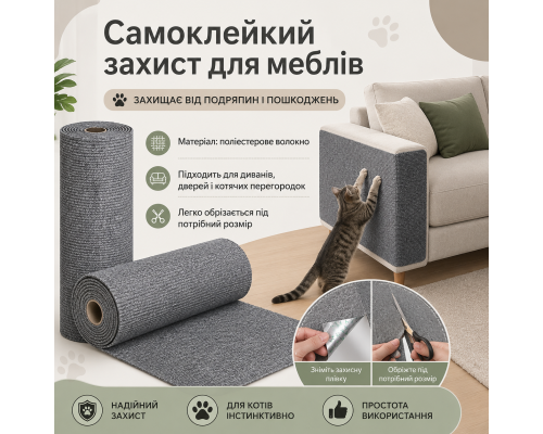 Самоклейкий захист меблів від кігтів котів 40×100 см