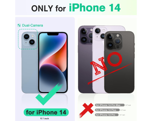 Чохол-книжка TUCCH для iPhone 14 зі штучної шкіри з магнітною застібкою