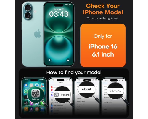 Чохол TAURI для iPhone 16 із захисним HD-склом у комплекті