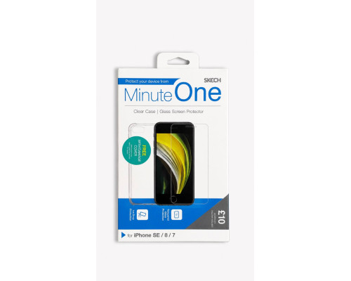 Комплект чохол та захисне скло Minute One для Iphone SE/8/7