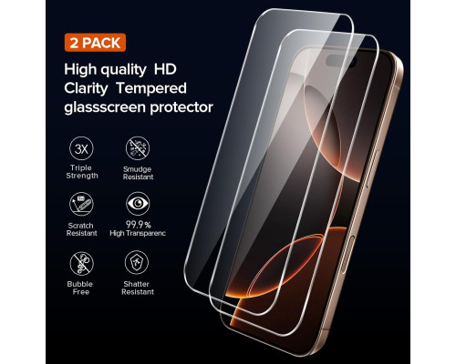 Прозорий чохол для iPhone 16 Pro Max з захисним склом