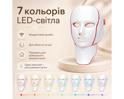 Бездротова LED-маска для обличчя та шиї