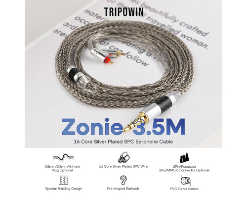 Кабель для навушників IEM 16 жил 2 Pin 0.78 мм - 3.5 мм