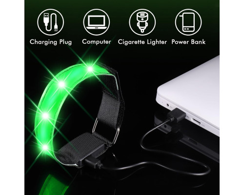 Світлодіодні браслети JIZZU із зарядкою від USB (Комплект 2шт)