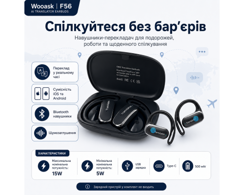 Бездротові bluetooth навушники з функцією перекладу
