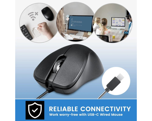 Дротова ергономічна миша для ноутбуків та USB Type-C