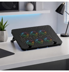 Охолоджуюча підставка для ноутбука з 6 тихими вентиляторами, RGB-підсвіткою, USB та регулюванням швидкості