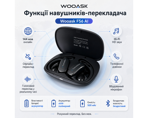 Бездротові bluetooth навушники з функцією перекладу