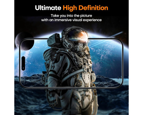 Захисне скло TAURI для iPhone 15 / iPhone 15 Pro протиударне 2 шт