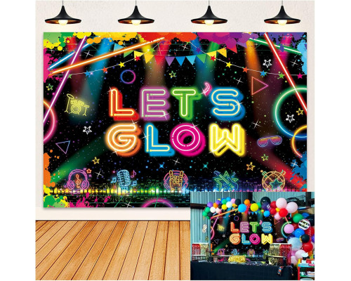 Неоновий фон HEARKEN «Let's glow» (2.1 × 1.5 м)