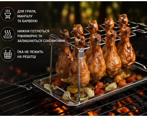 Решітка-підставка для курячих ніжок з нержавіючої сталі