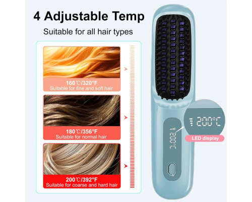 Бездротова щітка для випрямляння волосся Go Brush Pro