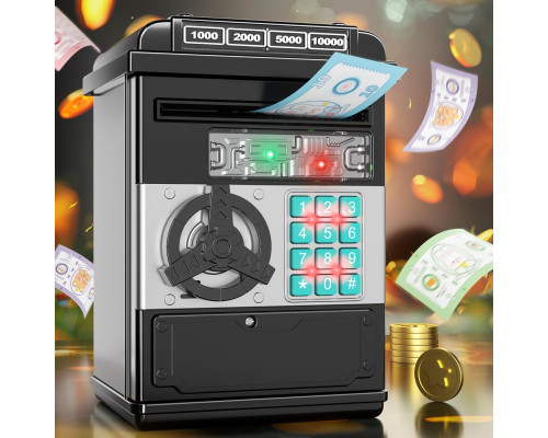 Електронна дитяча скарбничка-сейф Ci Vetch ATM з кодовим замком Чорна