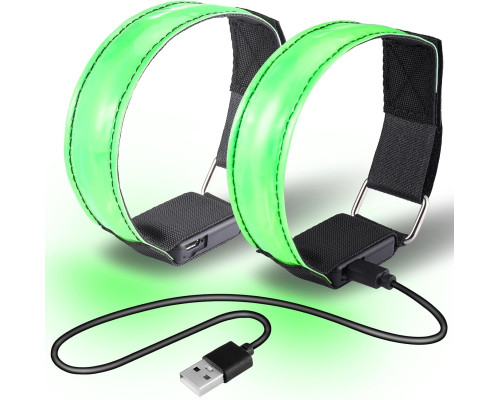 Світлодіодні браслети JIZZU із зарядкою від USB (Комплект 2шт)