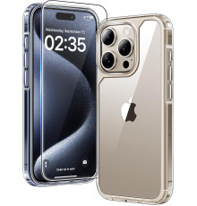 Прозорий чохол TAURI для iPhone 15 Pro із захисним склом