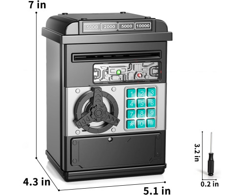 Електронна дитяча скарбничка-сейф Ci Vetch ATM з кодовим замком Чорна