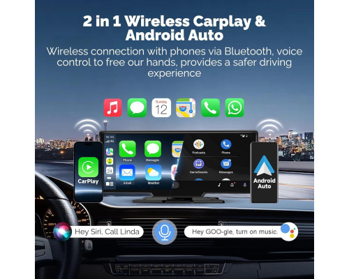 Бездротовий адаптер CarPlay та Android Auto 2-в-1