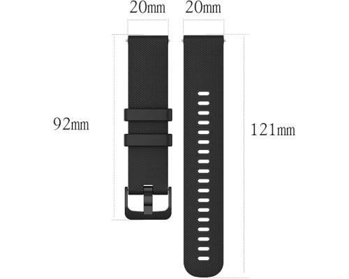 Силіконовий ремінець 20 мм для смарт-годинників Garmin, Galaxy Watch