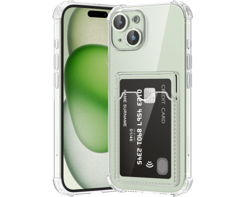Чохол для iPhone 15 Plus із відділеннями для карт (Прозорий)