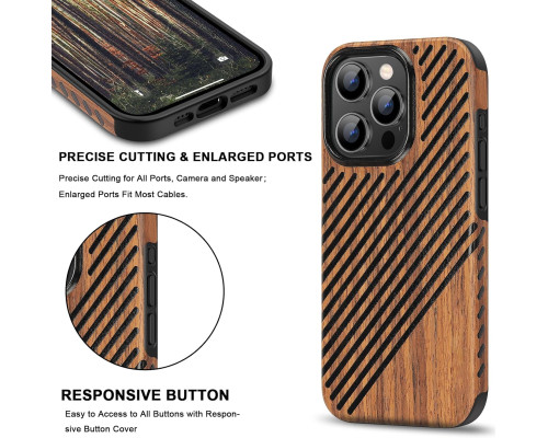 Чохол для iPhone 15 Pro Max TENDLIN з оздобленням під дерево