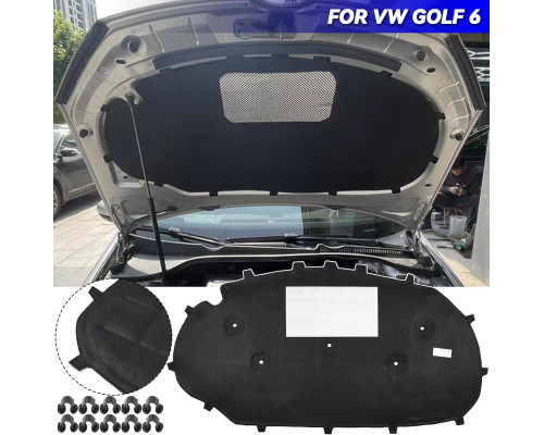 Утеплювач капота для Volkswagen Golf 6 / Golf 6 GTI з шумоізоляційною та кліпсами