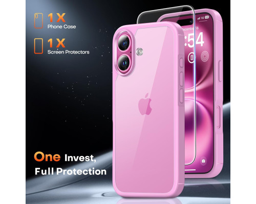 Протиударний чохол для iPhone 16 Plus з захисним склом 9H