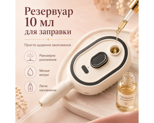 Щітка-спрей для волосся з нанорозпиленням, масажем шкіри голови та USB-зарядкою