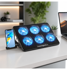 Підставка-охолоджувач для ноутбука з 6 тихими LED-вентиляторами та USB-живленням