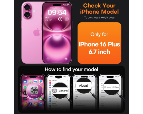 Протиударний чохол для iPhone 16 Plus з захисним склом 9H