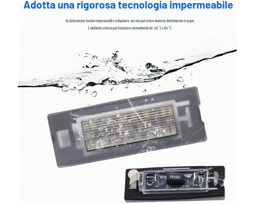 Комплект LED-підсвічування номерного знака для Fiat Panda 6500K