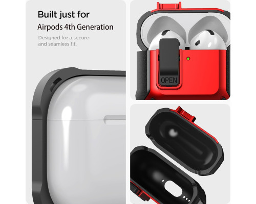 Захисний протиударний чохол для Apple AirPods 4 з карабіном
