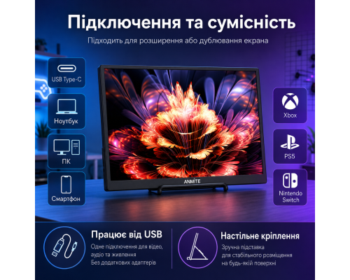 Портативний LCD-монітор 1280P з HDR