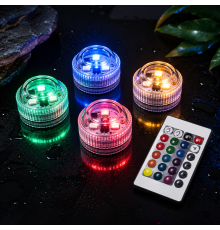 Підводні RGB LED світильники для басейну з пультом, на батарейках, комплект 4 шт