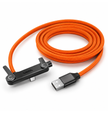 Плетений кабель USB-A — USB Type-C з кутовим конектором і тримачем для телефона