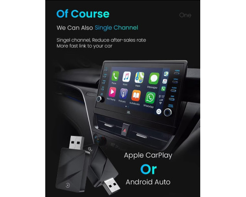 Бездротовий адаптер CarPlay та Android Auto 2-в-1