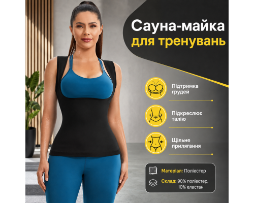 Жіноча сауна-майка для тренувань із підтримувальною посадкою в зоні грудей (розмір XXL)