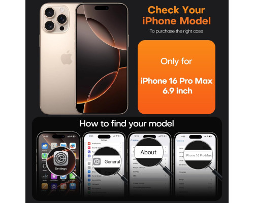 Магнітний чохол MagSafe для iPhone 16 Pro Max з захисним склом