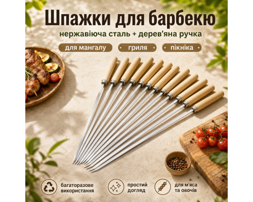 Металеві шампури-шпажки для шашлику