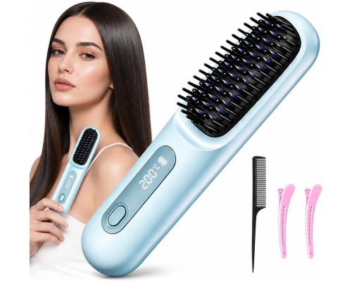 Бездротова щітка для випрямляння волосся Go Brush Pro