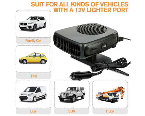 Портативний автомобільний обігрівач-тепловентилятор 12V 150W